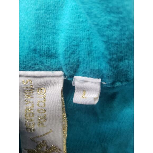 Beverly Hills Polo Club Checked Blue Collared Short Sleeved Shirt - Picture 4 of 8